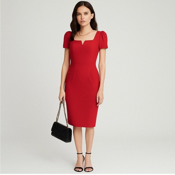 Roxy Earle X Le Chateau Fitted Short Sleeve Bodycon Dress 2 - Picture 1 of 14